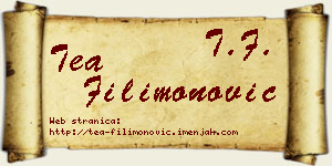 Tea Filimonović vizit kartica